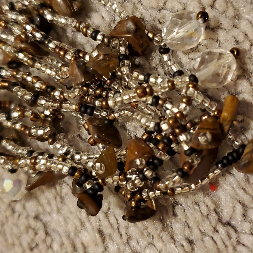 Vintage handmade glass bead necklace